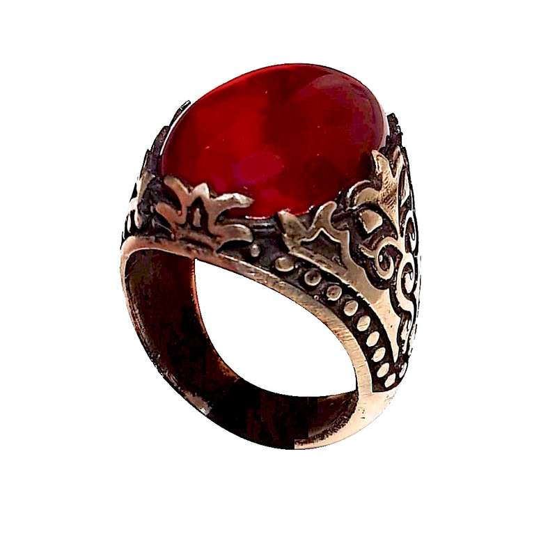 انگشتر نقره مردانه مدل یاقوت شمش آلمان YSA2