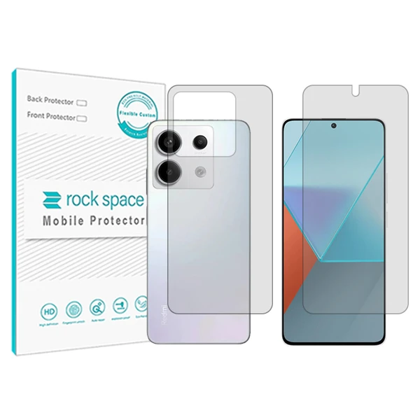 محافظ صفحه نمایش شفاف راک اسپیس مدل HyGEL مناسب برای گوشی موبایل شیائومی  Redmi Note 13 Pro  به همراه محافظ پشت