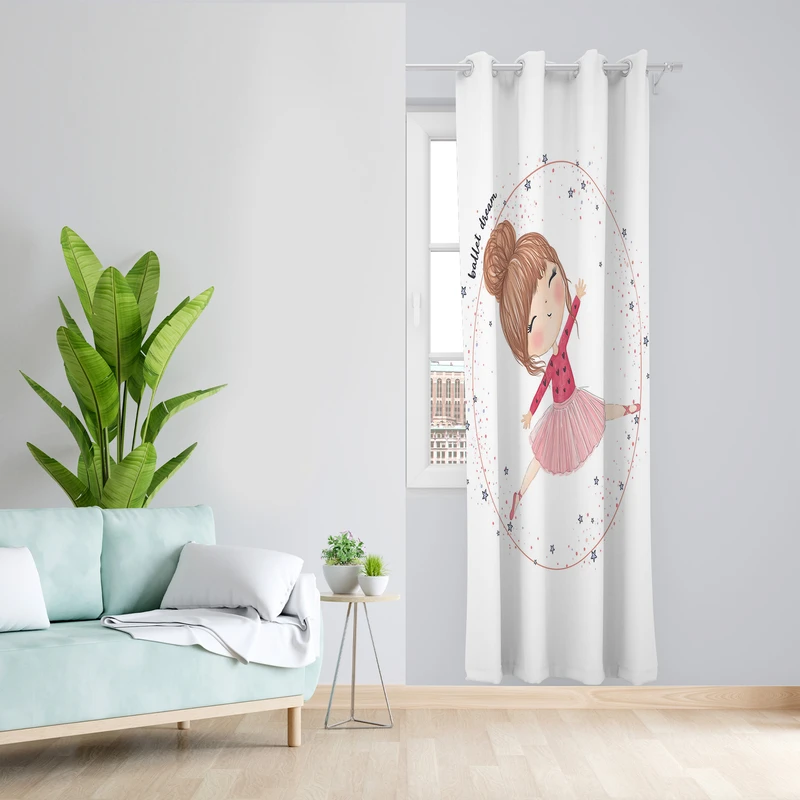 پرده طرح کودک مدل مخمل پانچی کد L 1898 Z سایز 140x200 سانتی متر