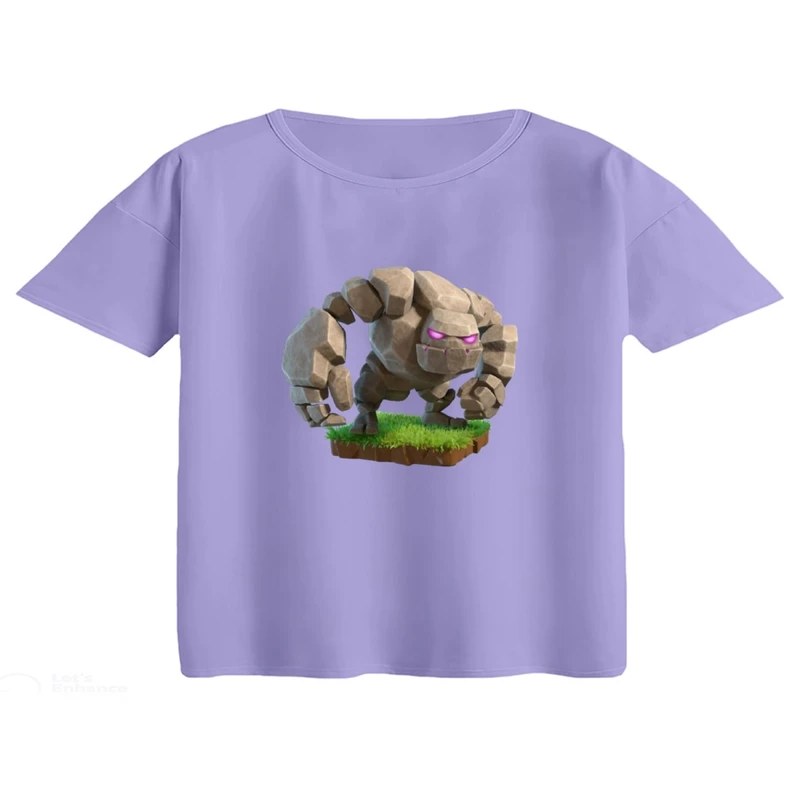 کراپ تی‌شرت آستین کوتاه زنانه مدل کلش رویال کد۱۴