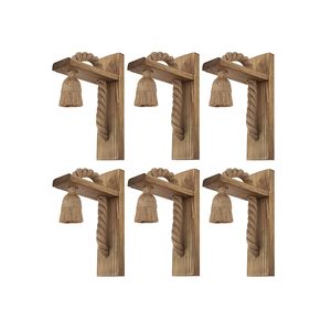 چراغ دیواری مدل چوبی کنفی کد ED004WL مجموعه 6 عددی