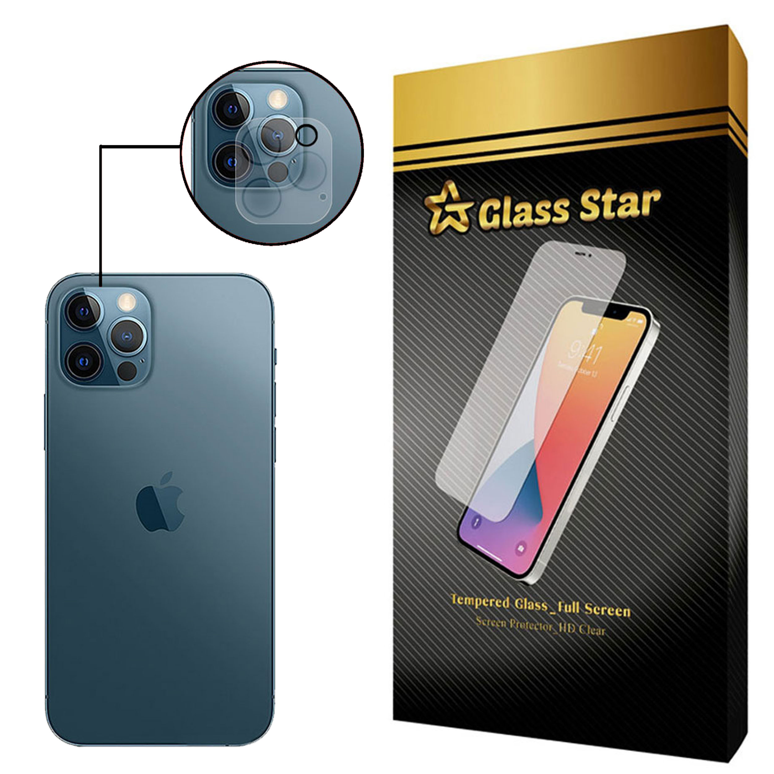  محافظ لنز دوربین گلس استار مدل L3D مناسب برای گوشی موبایل اپل iPhone 12 Pro 