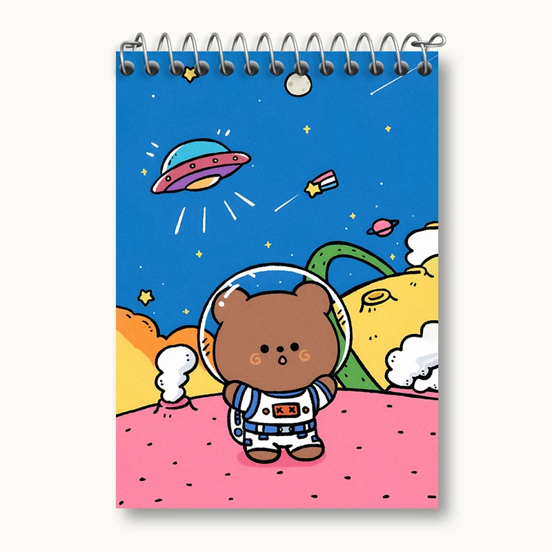 دفتر یادداشت 50 برگ خندالو طرح خرس فضانورد کد N3911