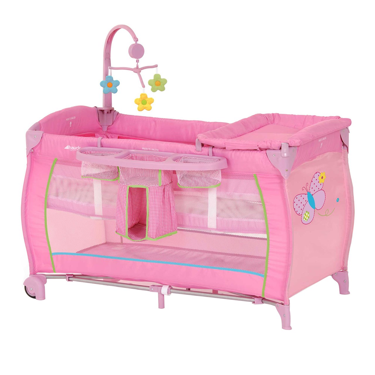 تخت و پارک بازی هاوک مدل Baby Center Butterfly