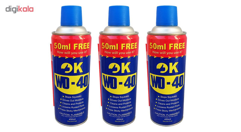 اسپری روان کننده اوکی مدل WD-40 حجم 450 میلی لیتر بسته 3 عددی اسپری روان کننده اوکی مدل WD-40 حجم 450 میلی لیتر بسته 3 عددی