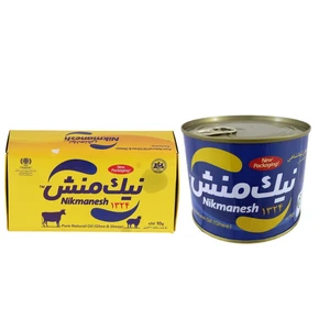 روغن حیوانی کرمانشاهی اطمینان نیک منش - 450 گرم و روغن حیوانی ممتاز نیک منش بسته 50 عددی