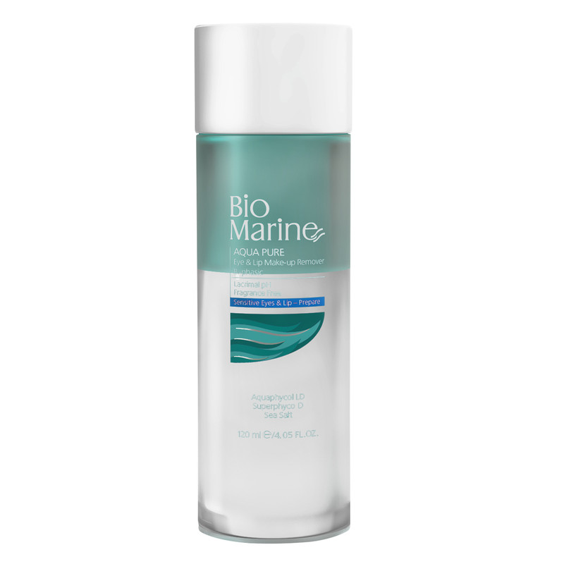 محلول پاک کننده آرایش چشم و لب بایومارین مدل AQUA PURE حجم 120 میلی لیتر محلول پاک کننده آرایش چشم و لب بایومارین مدل AQUA PURE حجم 120 میلی لیتر