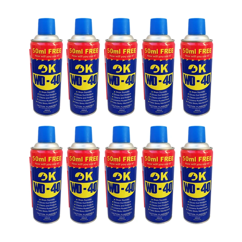 اسپری روان کننده اوکی مدل WD-40 حجم 450 میلی لیتر بسته 10 عددی