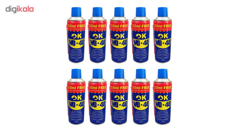اسپری روان کننده اوکی مدل WD-40 حجم 450 میلی لیتر بسته 10 عددی اسپری روان کننده اوکی مدل WD-40 حجم 450 میلی لیتر بسته 10 عددی