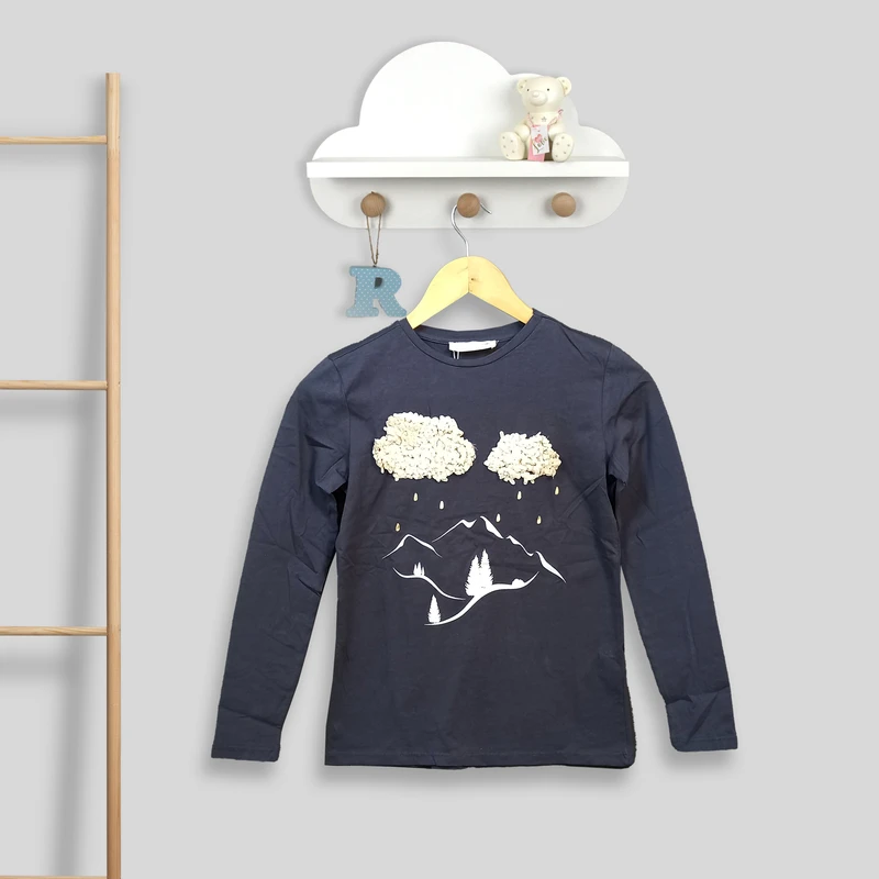 عکس شماره 3 : بلوز آستین بلند دخترانه کولزیون مدل ابری