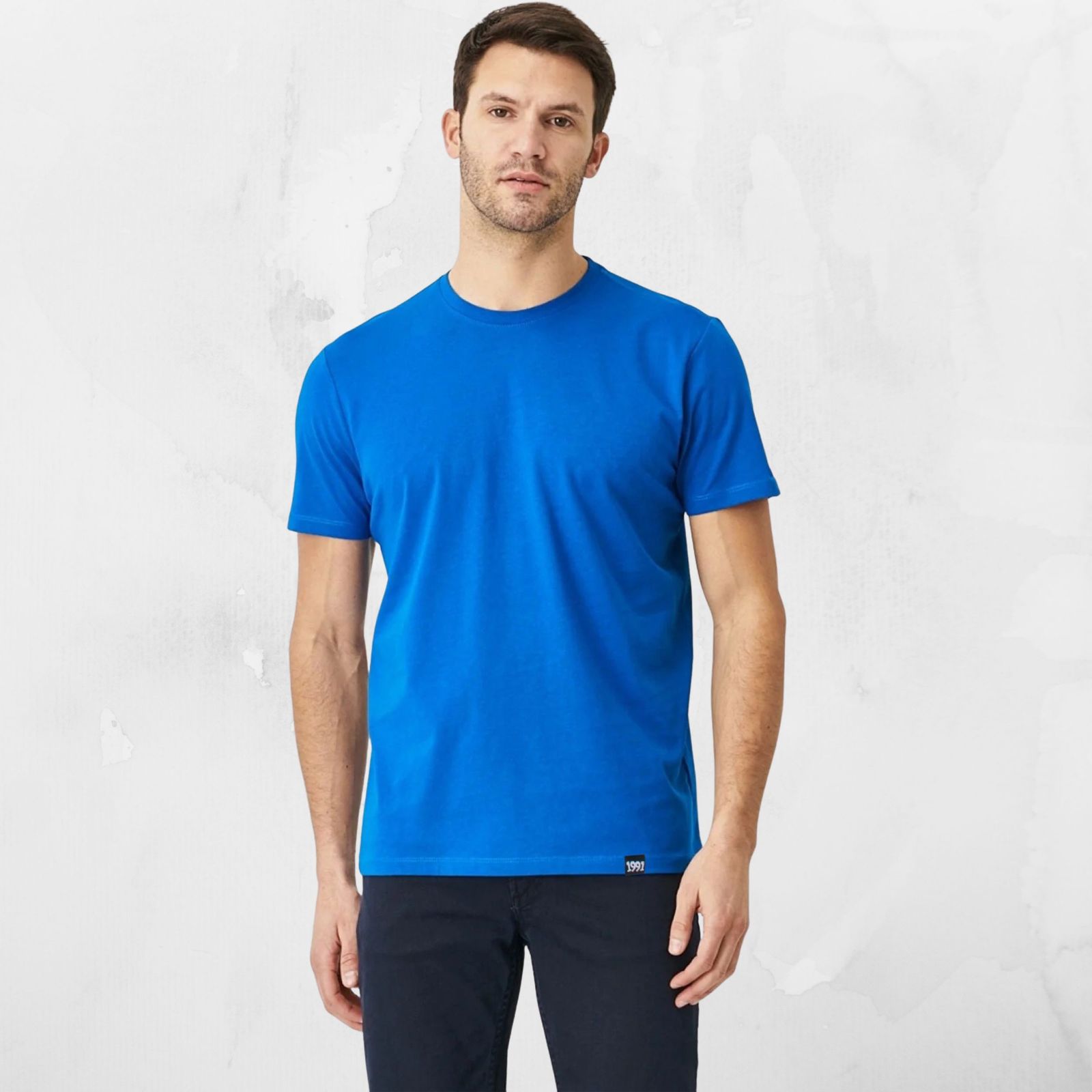 تی شرت آستین کوتاه ورزشی مردانه نوزده نودیک مدل بیسیک TS01 BL -  - 1