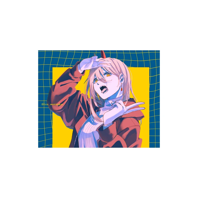 استیکر لپ تاپ و موبایل مدل انیمه طرح مرد اره ای پاور Chainsaw Man Power کد 3228