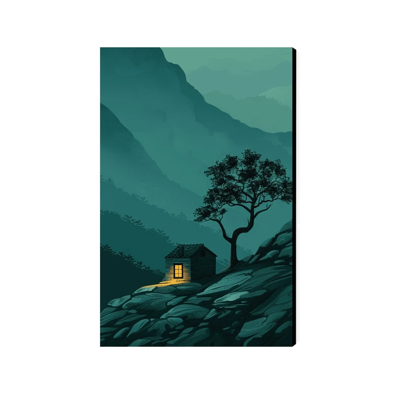 تابلو شاسی عرش مدل فانتزی منظره کلبه کد As4417