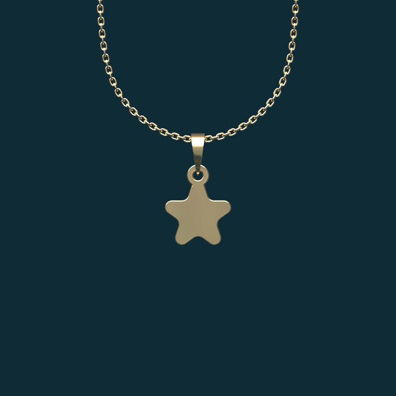 گردنبند طلا 18 عیار زنانه مدوپد مدل ستاره کد AA2-1-1234