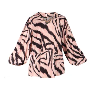 بلوز زنانه مدل یقه هفت راه راه