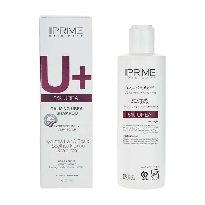 شامپو رطوبت رسان پریم مدل  U+ 5% Urea حجم 250 میلی لیتر