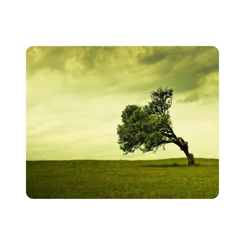 ماوس پد اطلس آبی طرح منظره و درخت و باد مدل T1216