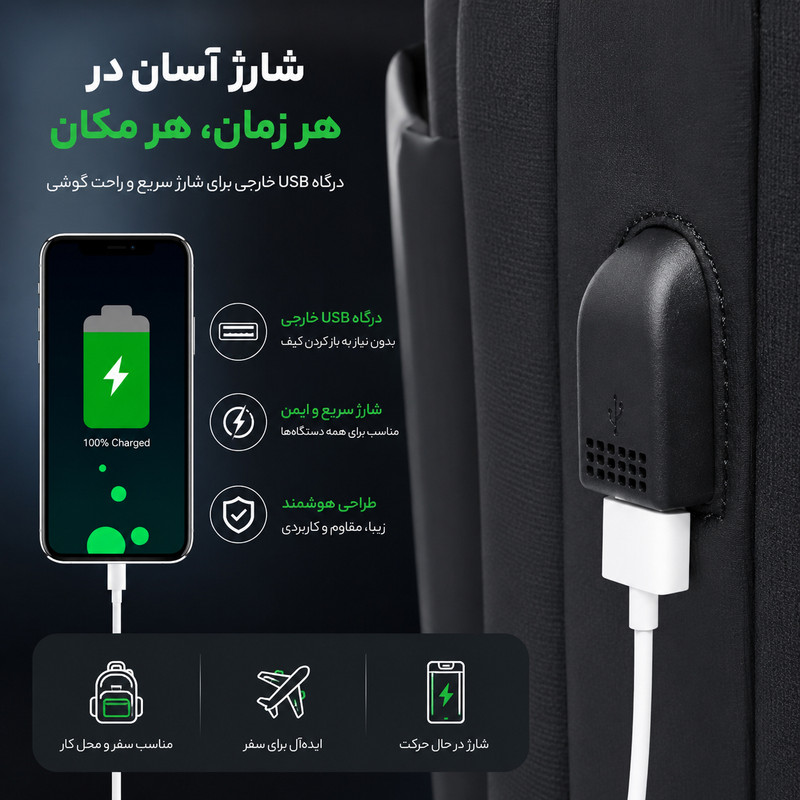 کوله پشتی لپ تاپ اکولاک مدل Evolux 92 مناسب برای لپ‌تاپ‌های تا 17 اینچ