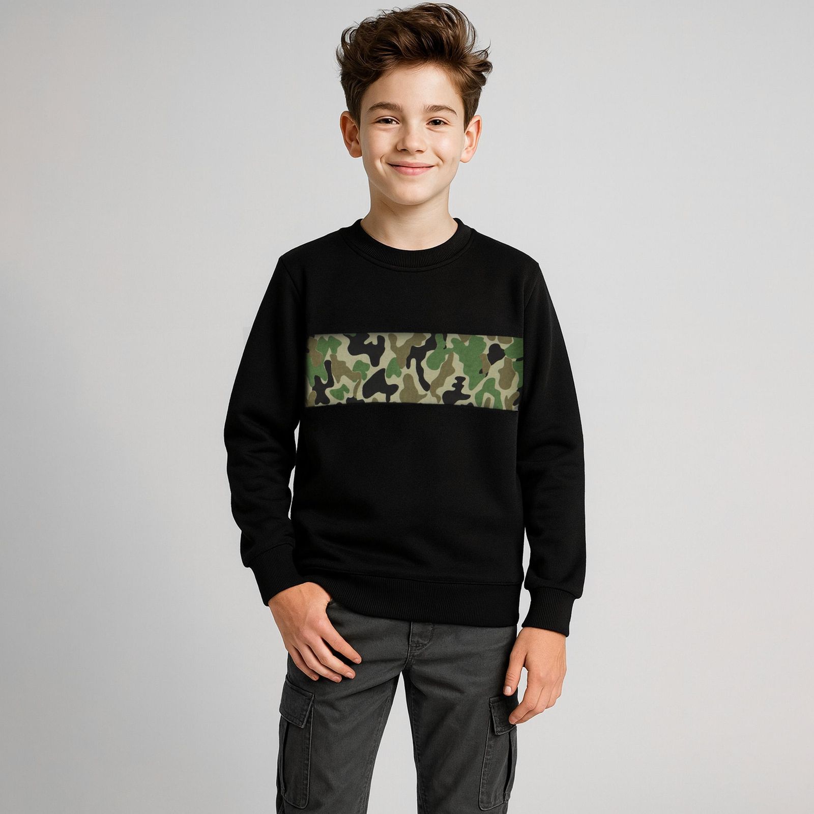 سویشرت پسرانه مادر مدل آرمی - - 1