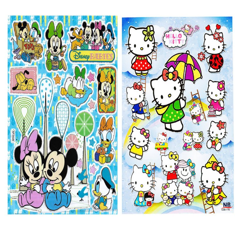 استیکر کودک طرح میکی موس و کیتی کد CT111 مجموعه 2 عددی 