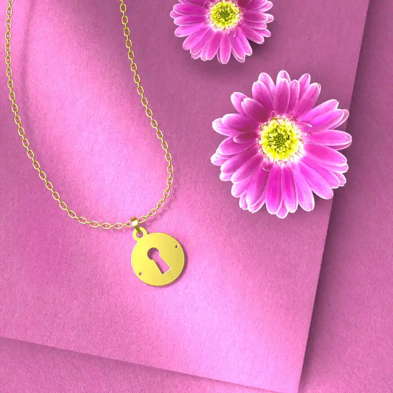 گردنبند طلا 18 عیار زنانه مدوپد مدل کلید کد D3-1-1059