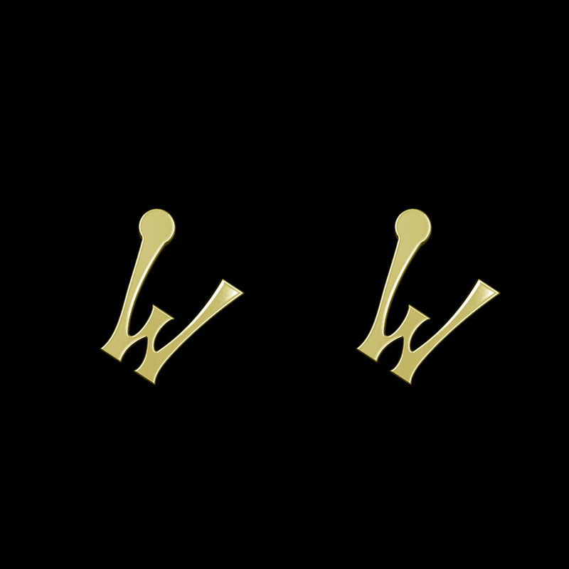 گوشواره طلا 18 عیار زنانه مدوپد مدل حرف W کد GA1-17143