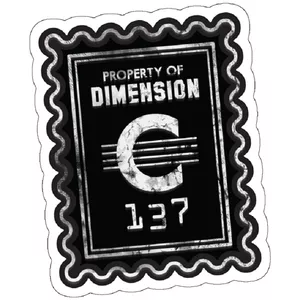 استیکر لپ تاپ مدل Property of Dimension C-137