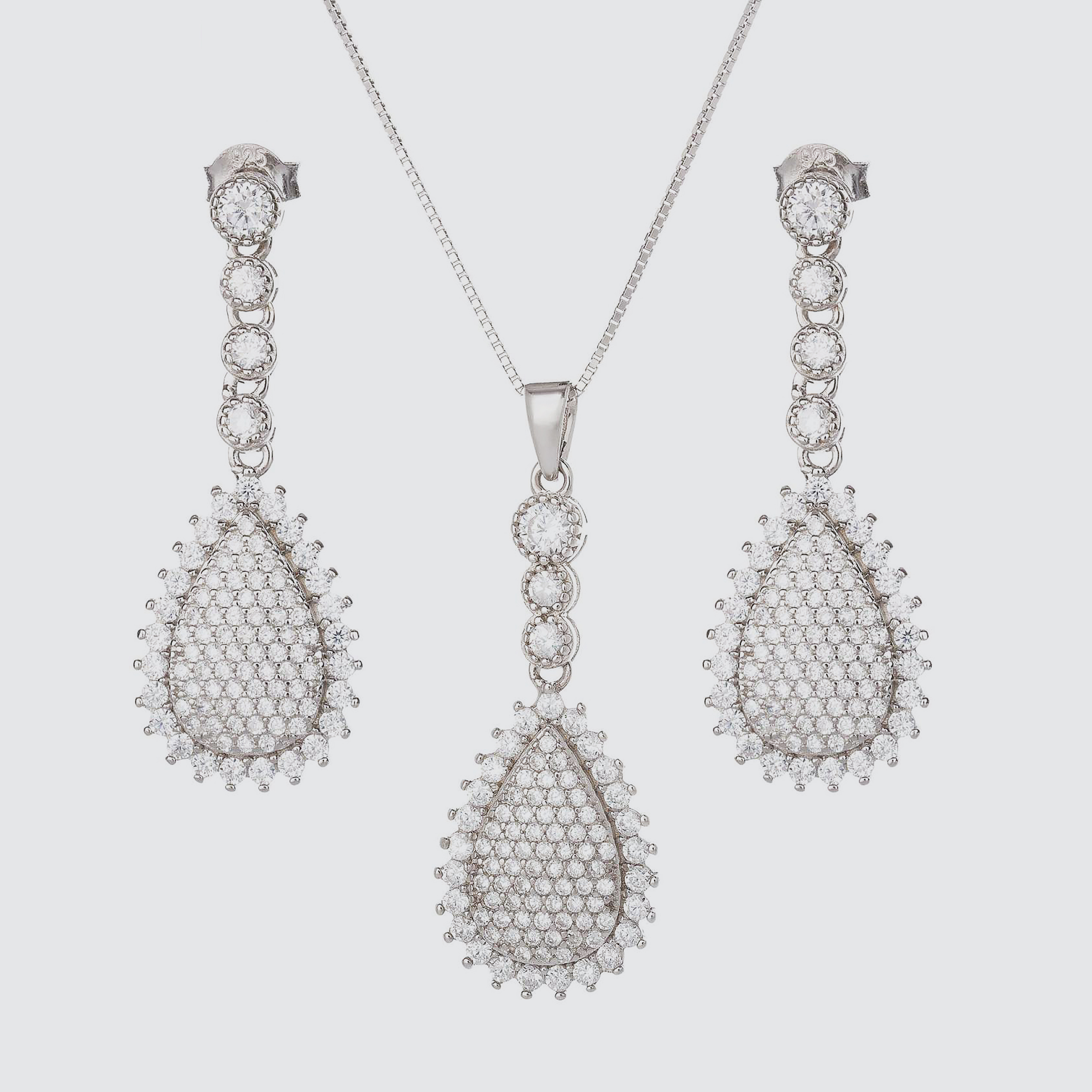 نیم ست نقره زنانه مدل NSS-0-47