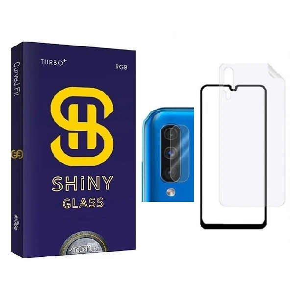 محافظ صفحه نمایش آتوچبو مدل FUL مناسب برای گوشی موبایل سامسونگ Galaxy A50 به همراه محافظ پشت گوشی و محافظ لنز دوربین