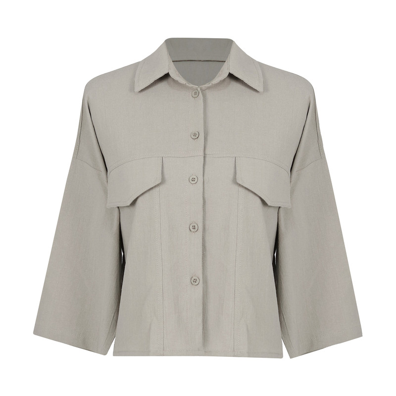 شومیز آستین بلند یقه برگردان زنانه مدل 35328702