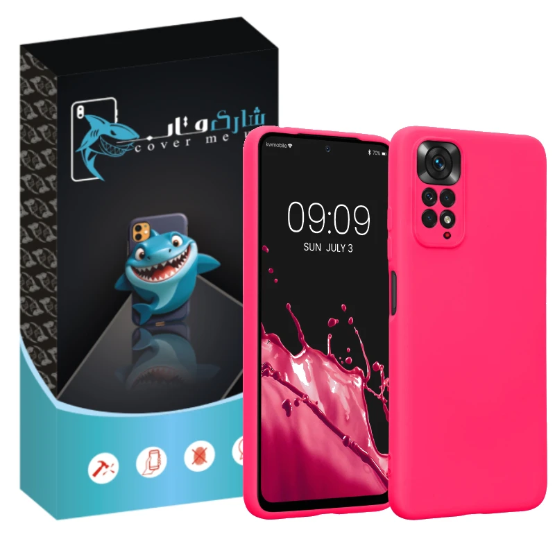 کاور شارک قاب مدل سیلیکونی پاک کنی مناسب برای گوشی موبایل شیائومی Redmi Note 11 Pro 4G / Redmi Note 12 Pro 4G
