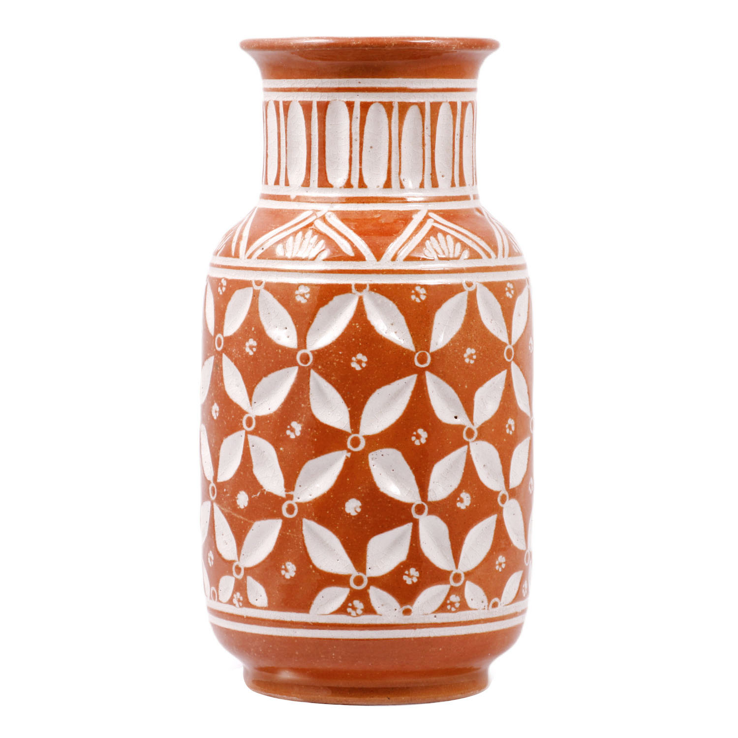  گلدان سفالی مدل شاه عباسی طرح هندسی