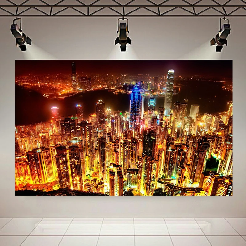 پوستر پارچه ای طرح نمای شهری مدل Light City کد AR30594