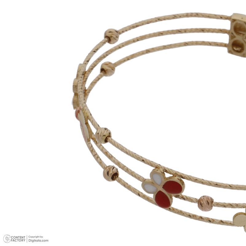 دستبند النگویی طلا 18 عیار دخترانه مایا ماهک مدل MB1642