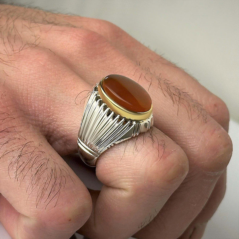 انگشتر نقره مردانه بازرگانی میلادی مدل رکاب دستساز عقیق یمنی رکاب شیاری کد AM_4443 انگشتر نقره مردانه بازرگانی میلادی مدل رکاب دستساز عقیق یمنی رکاب شیاری کد AM_4443