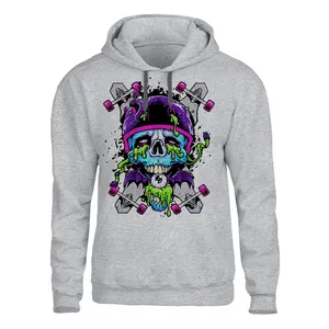 هودی مردانه مدل SKULL  کد 107رنگ طوسی