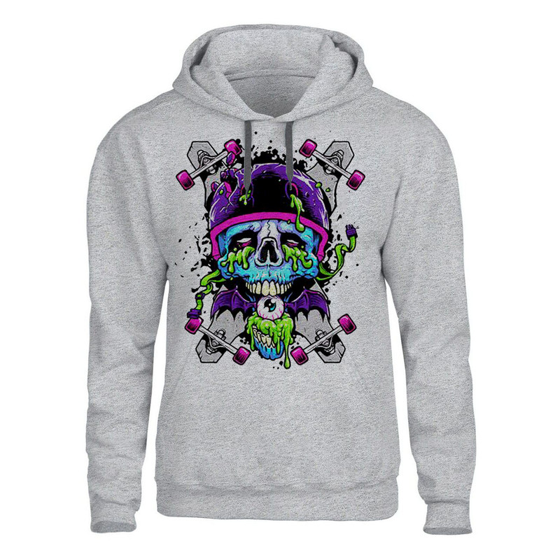 هودی مردانه مدل SKULL کد 107رنگ طوسی