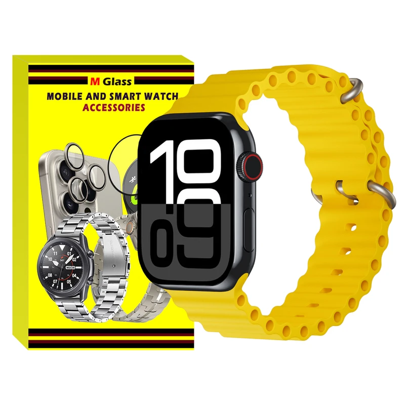 بند ام‌گلس مدل Ocean MG مناسب برای اپل واچ سری 10 سایز 46 میلی متری