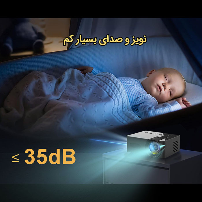 مینی ویدئو پروژکتور مدل T100 با وضوح تصویر 320x180