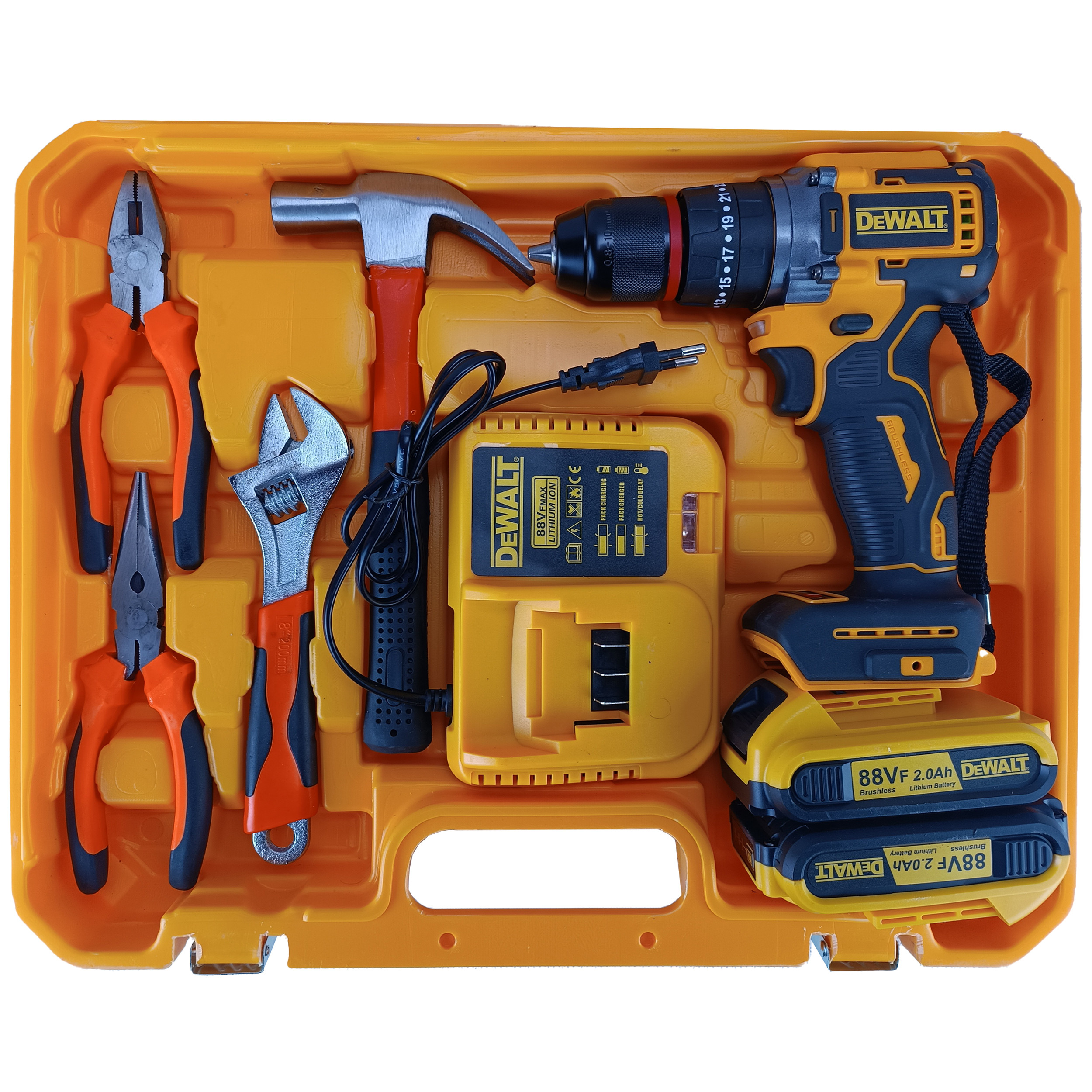 مجموعه 100 عددی دریل چکشی شارژی مدل DW - 88VF مجموعه 100 عددی دریل چکشی شارژی مدل DW - 88VF