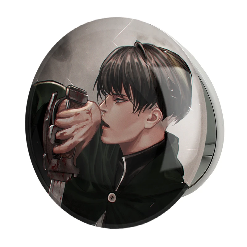 آینه جیبی خندالو طرح لیوای آکرمن انیمه اتک آن تایتان Attack on Titan مدل تاشو کد 10965 