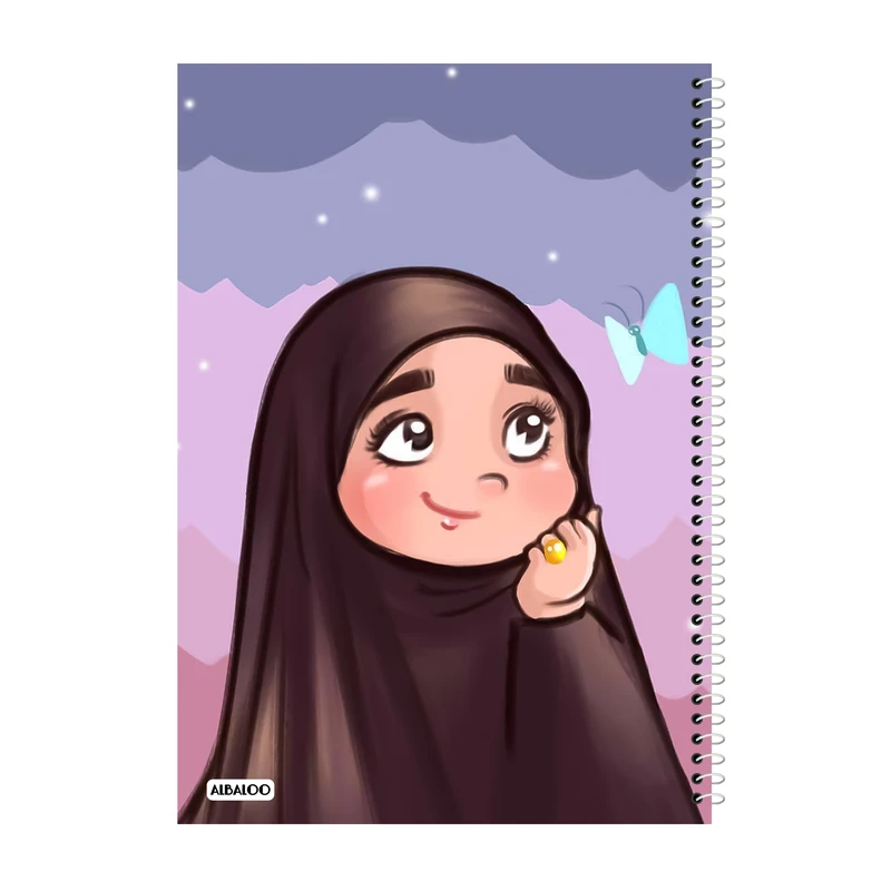 دفتر مشق 50 برگ آلبالو طرح فانتزی ایرانی اسلامی کد 2275