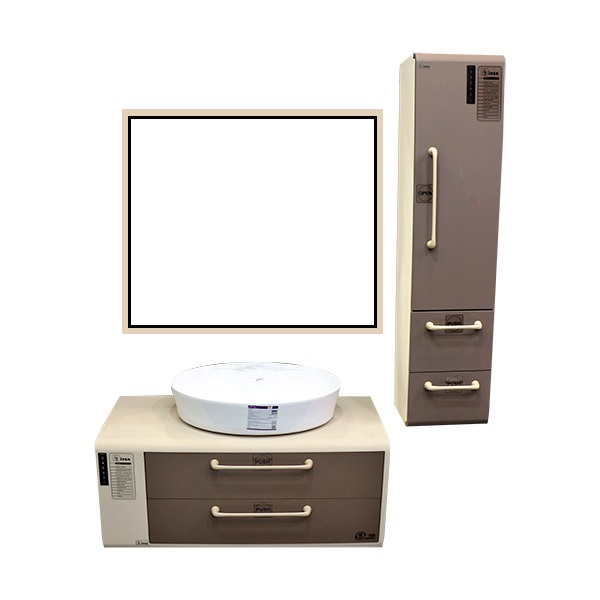 ست کابینت و روشویی مدل شانل به همراه آینه و باکس