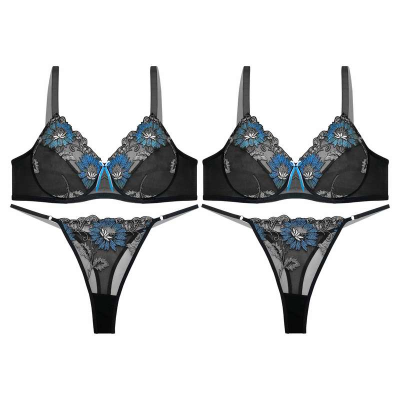 ست شورت و سوتین زنانه نوشه پوش کد 64003 رنگ مشکی بسته 2 عددی