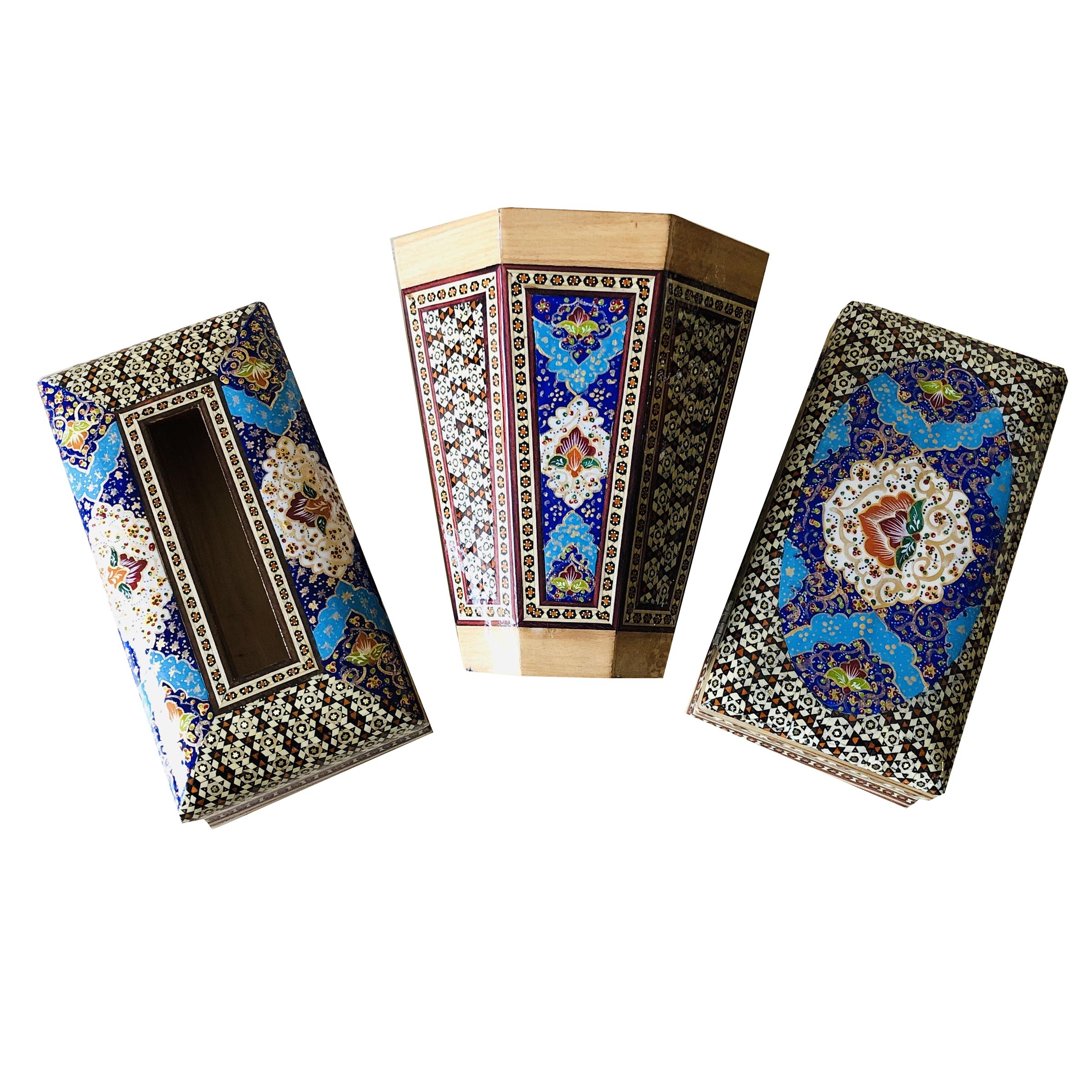 ست سه تکه خاتم کاری طرح تذهیب کد 400
