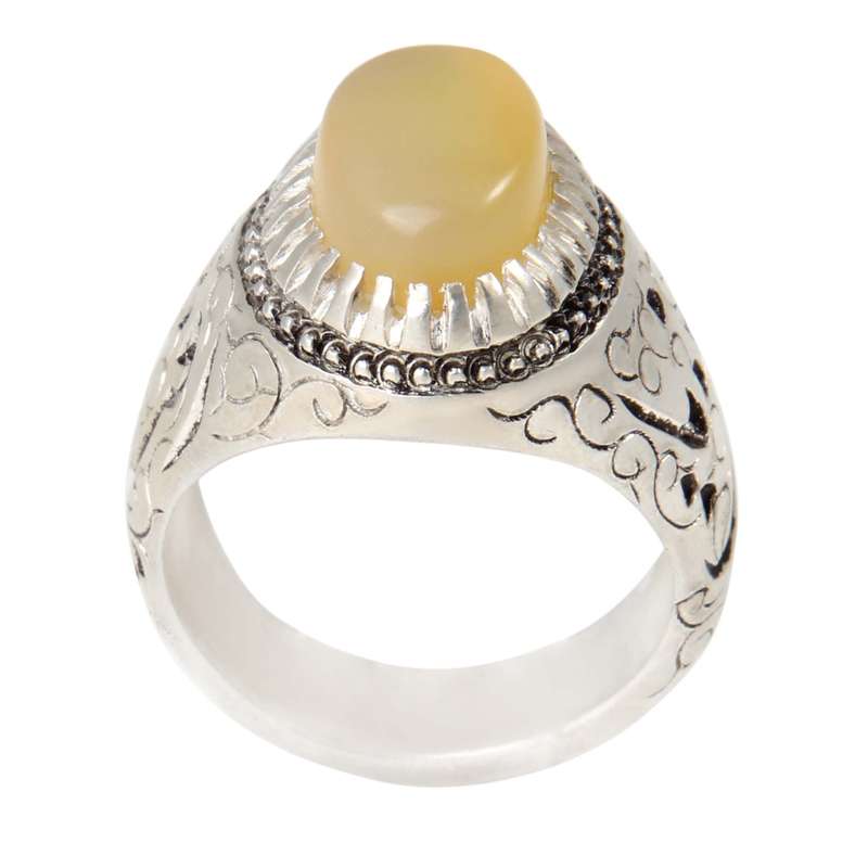 انگشتر نقره مردانه  بازرگانی میلادی مدل عقیق شرف الشمس کد AM_1951