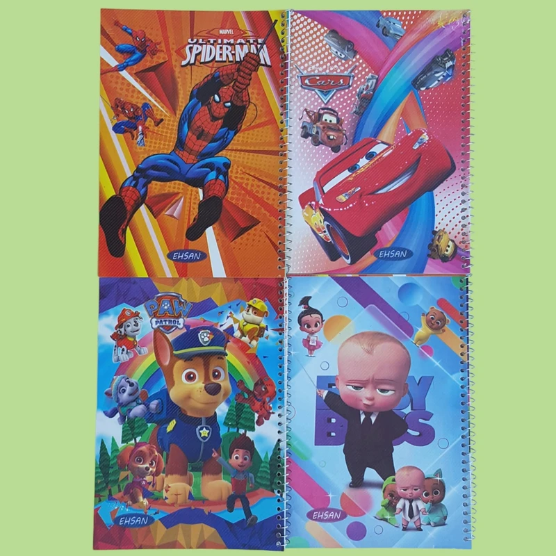 دفتر مشق 50 برگ احسان مدل انیمیشنی فانتزی کد WALT145 مجموعه 4 عددی