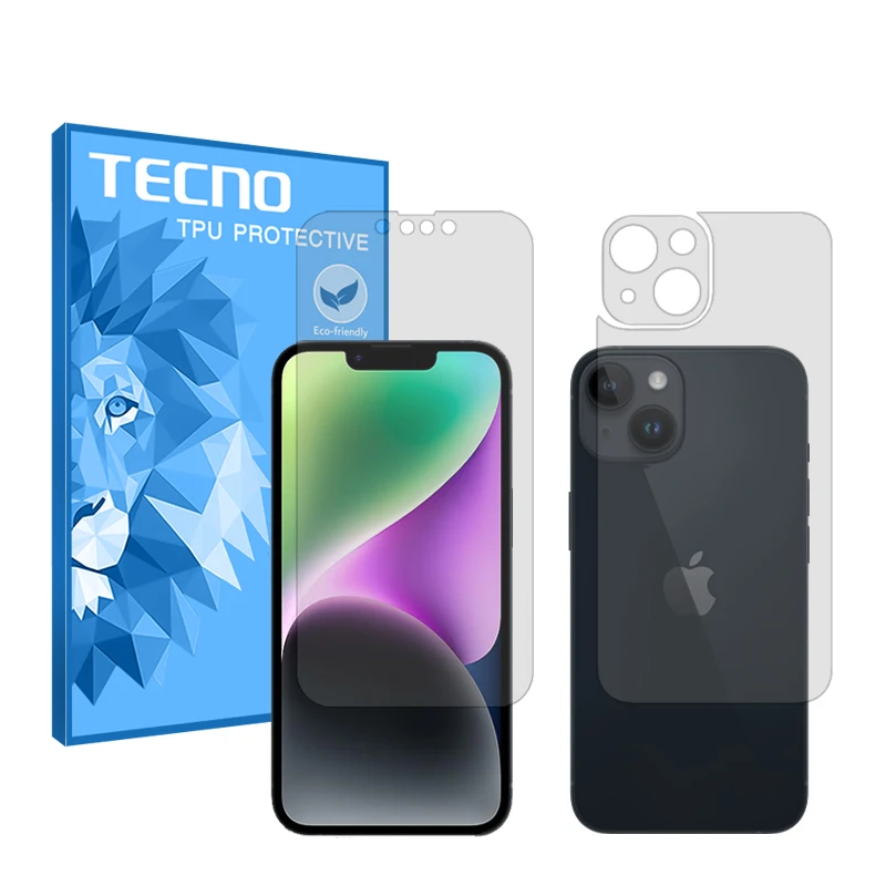 محافظ صفحه نمایش شفاف تکنو مدل HyGEL مناسب برای گوشی موبایل اپل iPhone 14 به همراه محافظ پشت گوشی