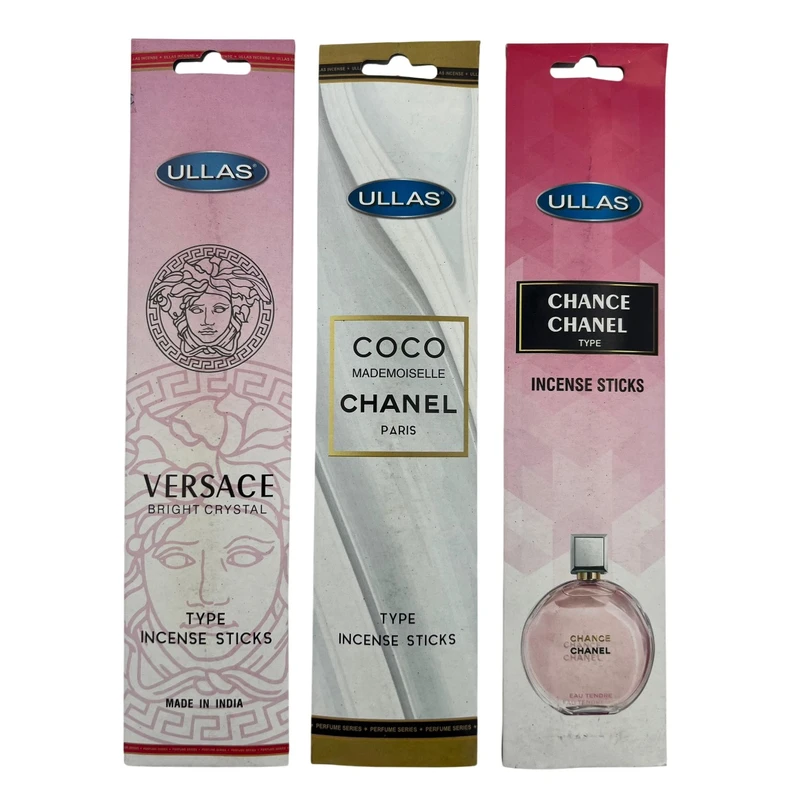 عود الاس مدل شاخه ای رایحه شنل و پاریس و کریستال مجموعه ۳ عددی