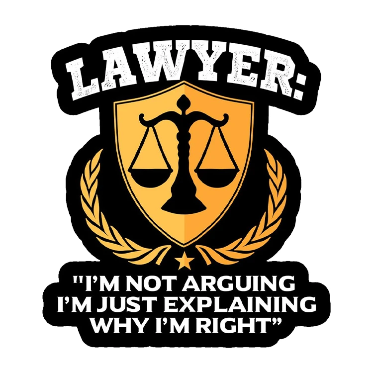 استیکر پارچه و لباس پاد آفرین مدل وکیل دانشجو حقوق وکالت کد S2372